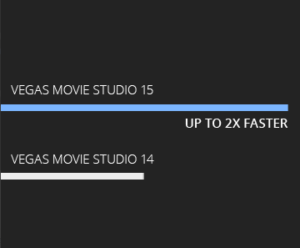 VEGAS Movie Studio 15 render twice as fast